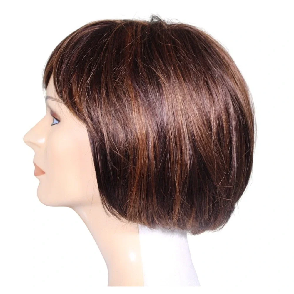 Sandra Monofilament Bob Wig by‎ Estetica R6/28F NWT Chestnut Brown Red Frost